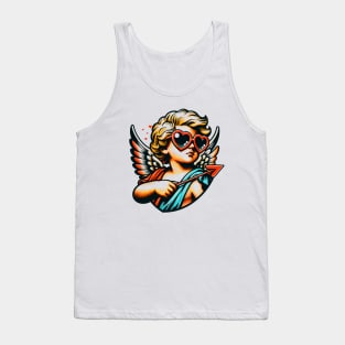 Pop Art Cupid: Retro Valentine's Day T-Shirt with Heart Arrows Tank Top